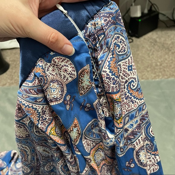 Anthropologie Elevenses Ines Blue Paisley Wide Leg Pants EUC Size M - Picture 6 of 7